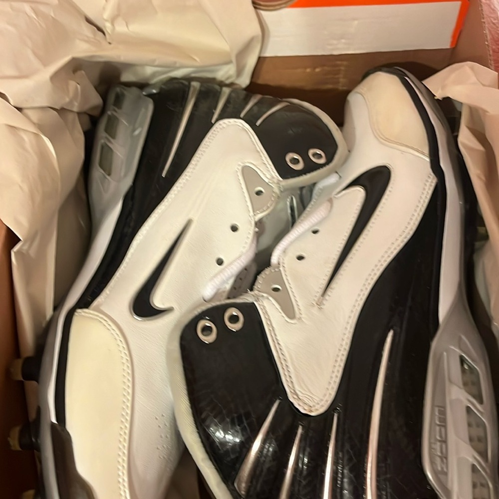 Nike air zoom assassin td football cleats white black 316840 101 metallic silver